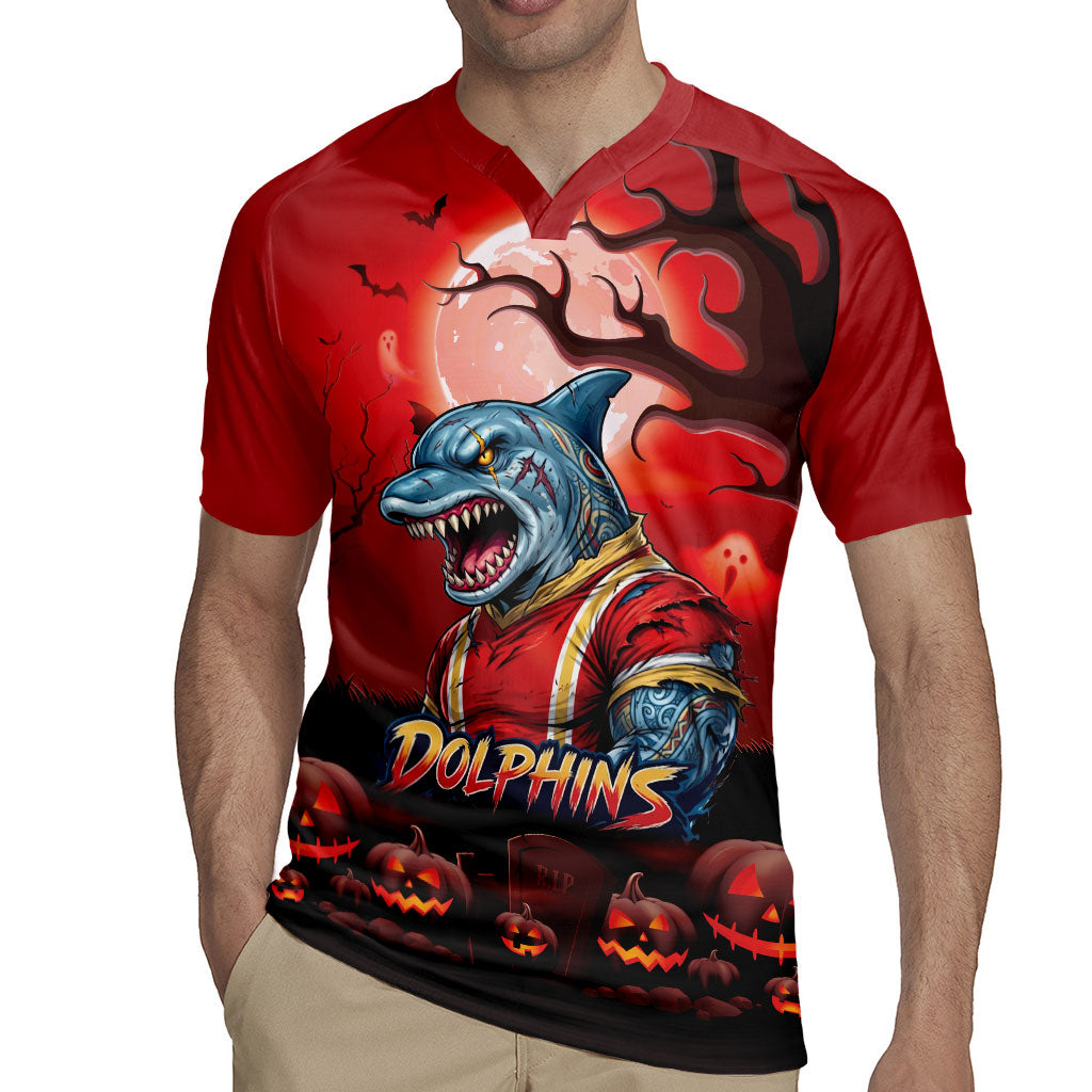 Custom Halloween Redcliffe Dolphins Rugby Jersey Spooky Australia Mascot Rugby