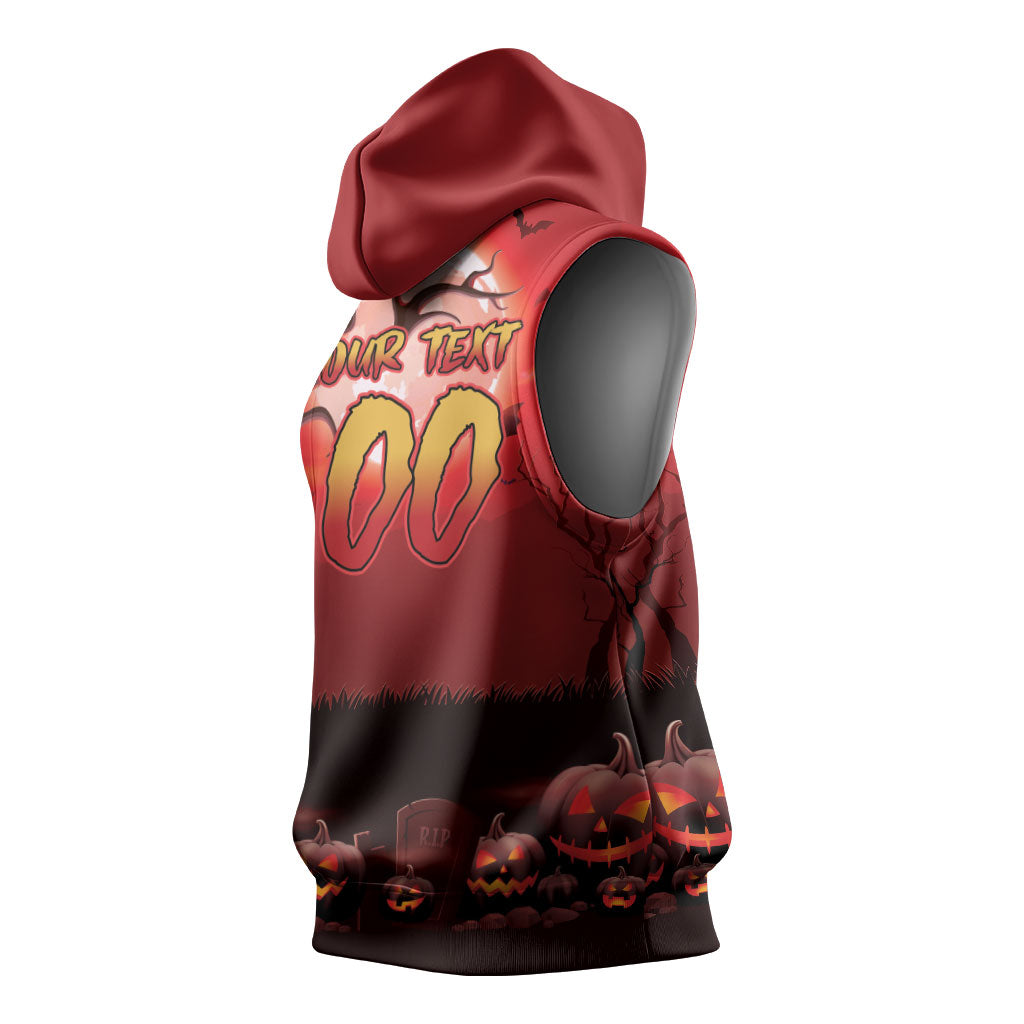 Custom Halloween Redcliffe Dolphins Sleeveless Hoodie Spooky Australia Mascot Rugby