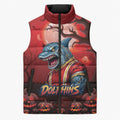 Custom Halloween Redcliffe Dolphins Sleeveless Puffer Jacket Spooky Australia Mascot Rugby