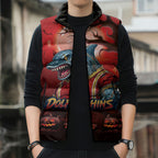 Custom Halloween Redcliffe Dolphins Sleeveless Puffer Jacket Spooky Australia Mascot Rugby