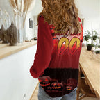 Custom Halloween Redcliffe Dolphins Women Casual Shirt Spooky Australia Mascot Rugby