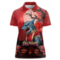 Custom Halloween Redcliffe Dolphins Women Polo Shirt Spooky Australia Mascot Rugby