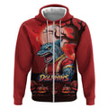 Custom Halloween Redcliffe Dolphins Zip Hoodie Spooky Australia Mascot Rugby