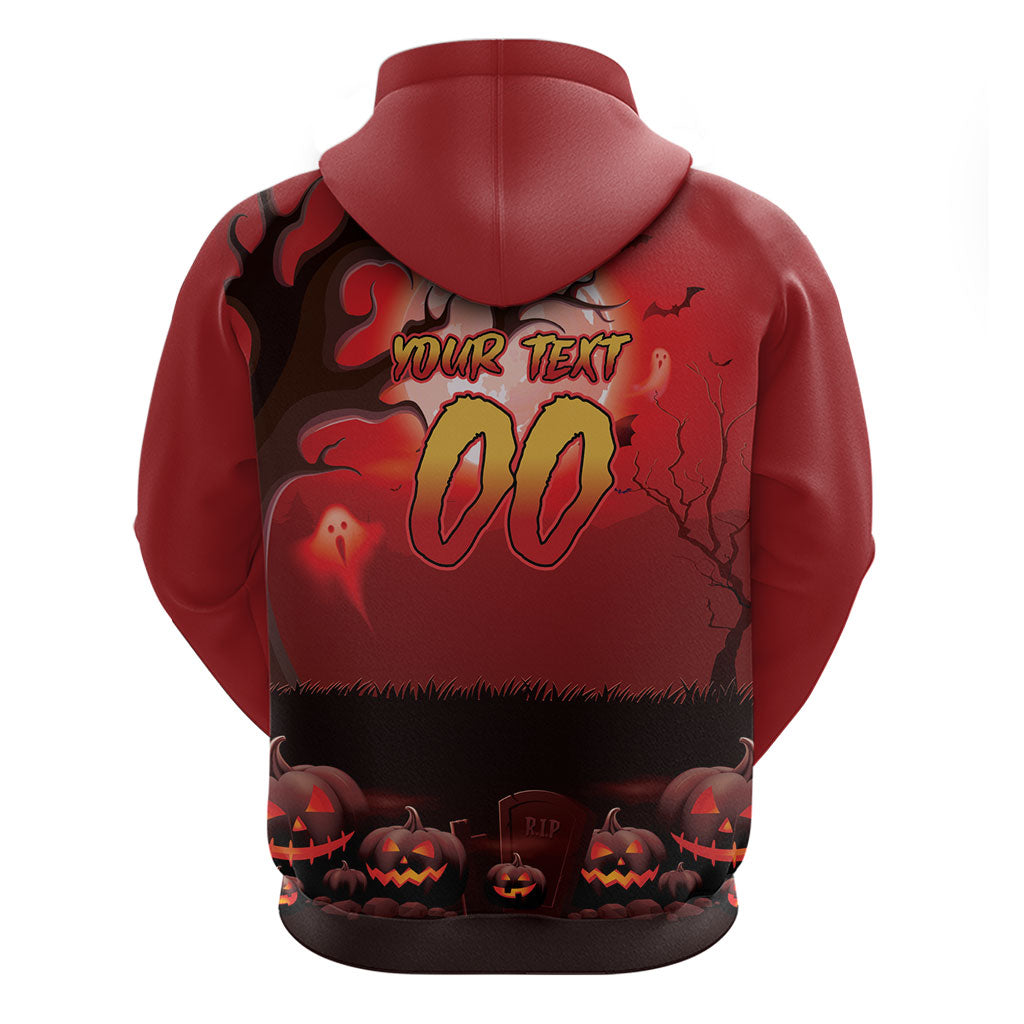 Custom Halloween Redcliffe Dolphins Zip Hoodie Spooky Australia Mascot Rugby