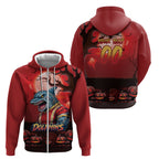 Custom Halloween Redcliffe Dolphins Zip Hoodie Spooky Australia Mascot Rugby