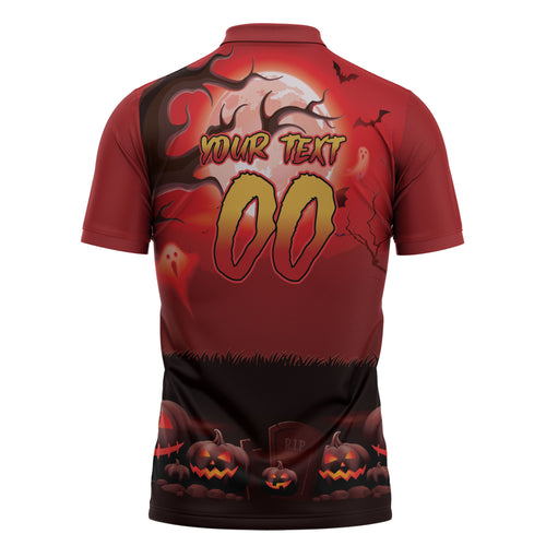 Custom Halloween Redcliffe Dolphins Zipper Polo Shirt Spooky Australia Mascot Rugby
