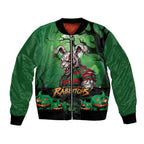Custom Halloween South Sydney Rabbitohs Bomber Jacket Spooky Australia Mascot Rugby