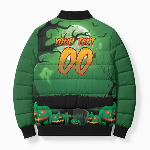 Custom Halloween South Sydney Rabbitohs Bomber Puffer Jacket Spooky Australia Mascot Rugby