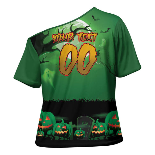 Custom Halloween South Sydney Rabbitohs Cross Shoulder Shirt Spooky Australia Mascot Rugby
