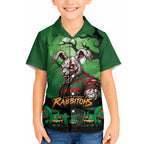 Custom Halloween South Sydney Rabbitohs Hawaiian Shirt Spooky Australia Mascot Rugby