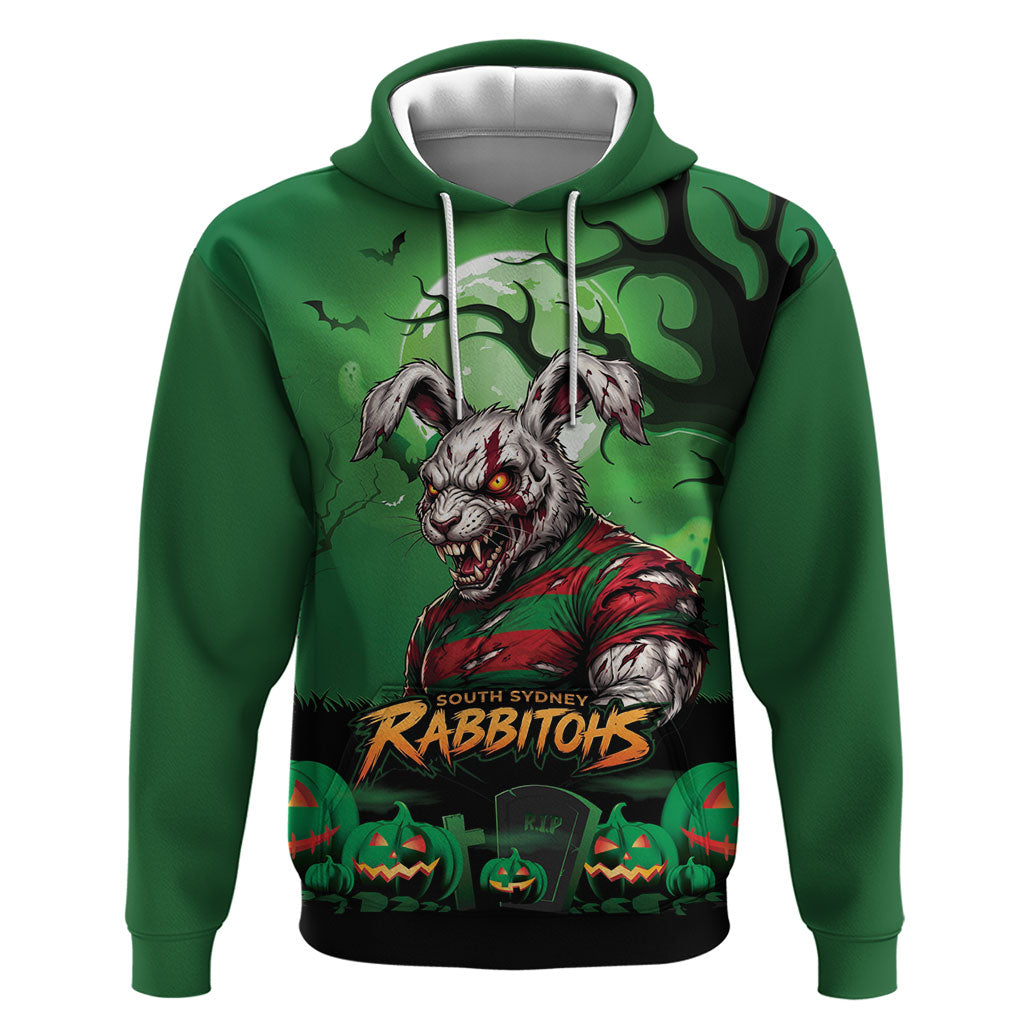 Custom Halloween South Sydney Rabbitohs Hoodie Spooky Australia Mascot Rugby