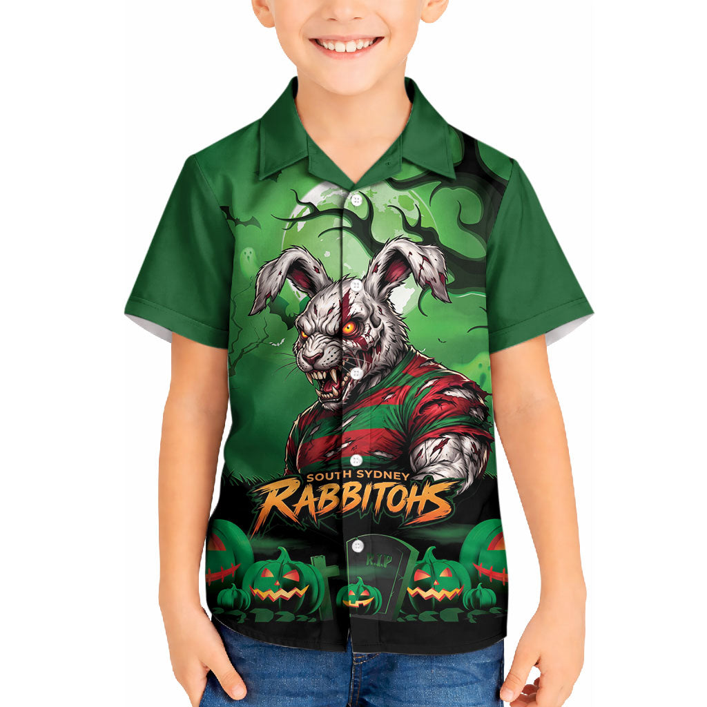 Custom Halloween South Sydney Rabbitohs Kid Hawaiian Shirt Spooky Australia Mascot Rugby