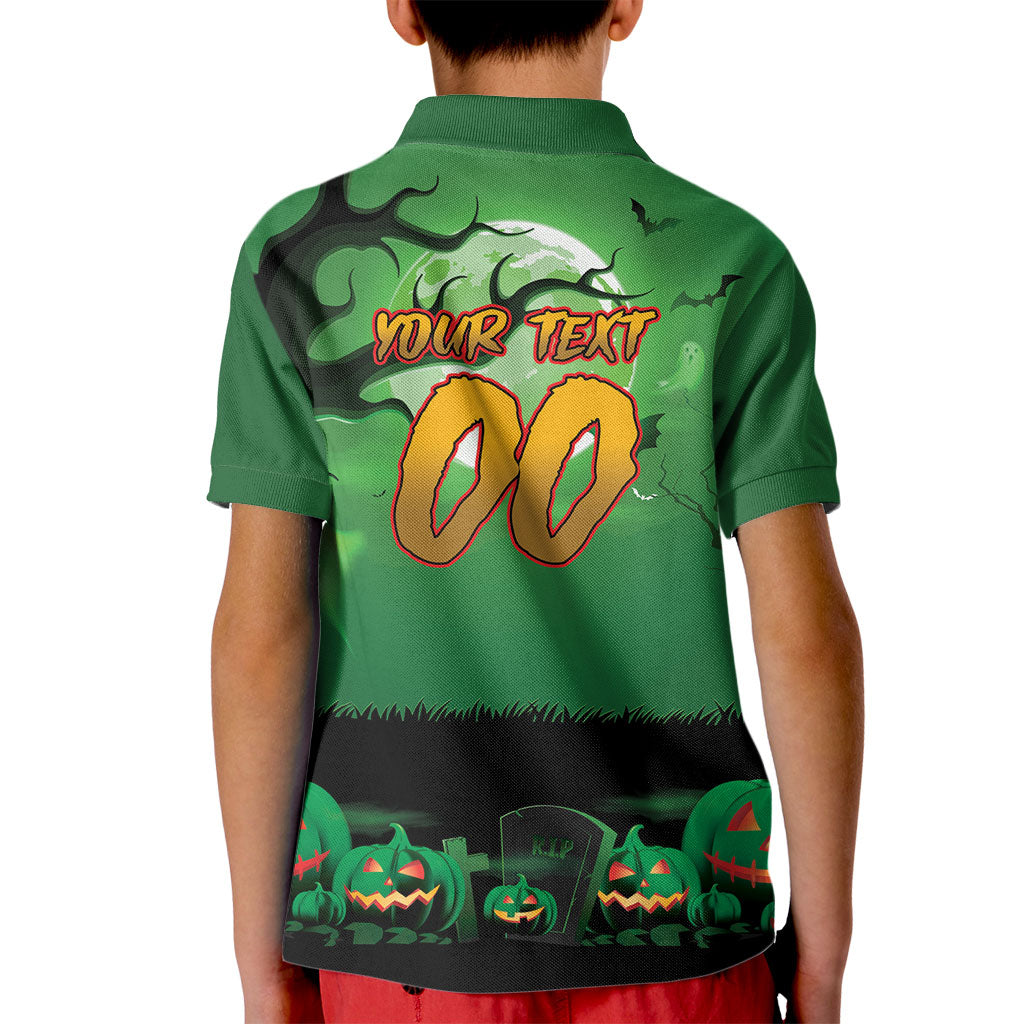 Custom Halloween South Sydney Rabbitohs Kid Polo Shirt Spooky Australia Mascot Rugby