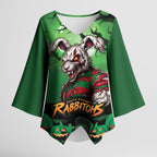 Custom Halloween South Sydney Rabbitohs Kimono Sleeve Blouse Spooky Australia Mascot Rugby
