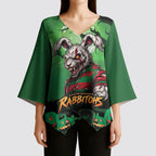 Custom Halloween South Sydney Rabbitohs Kimono Sleeve Blouse Spooky Australia Mascot Rugby