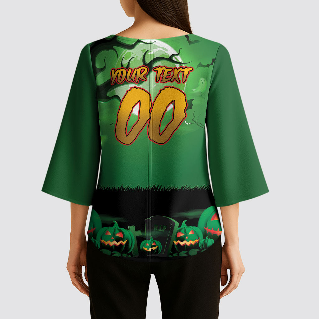 Custom Halloween South Sydney Rabbitohs Kimono Sleeve Blouse Spooky Australia Mascot Rugby