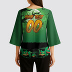 Custom Halloween South Sydney Rabbitohs Kimono Sleeve Blouse Spooky Australia Mascot Rugby
