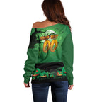 Custom Halloween South Sydney Rabbitohs Off Shoulder Sweater Spooky Australia Mascot Rugby