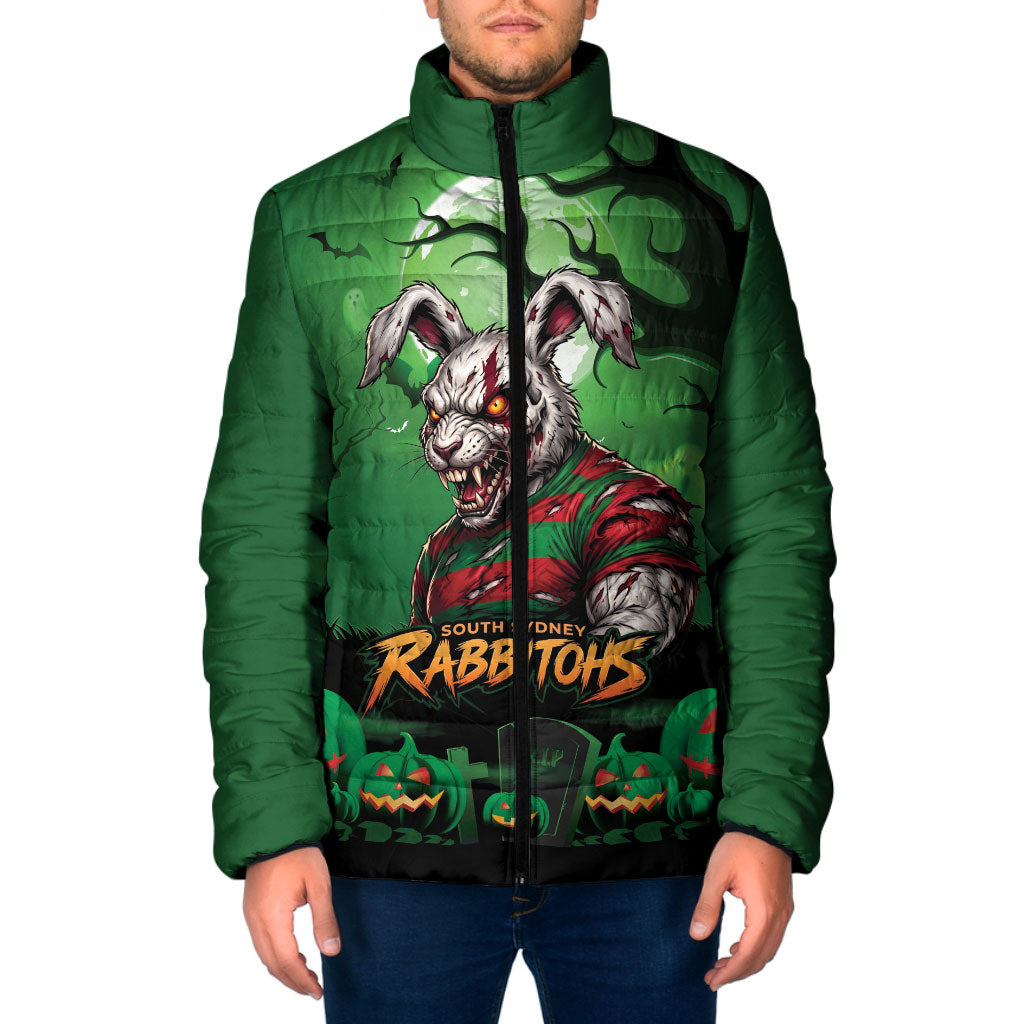 Custom Halloween South Sydney Rabbitohs Padded Jacket Spooky Australia Mascot Rugby