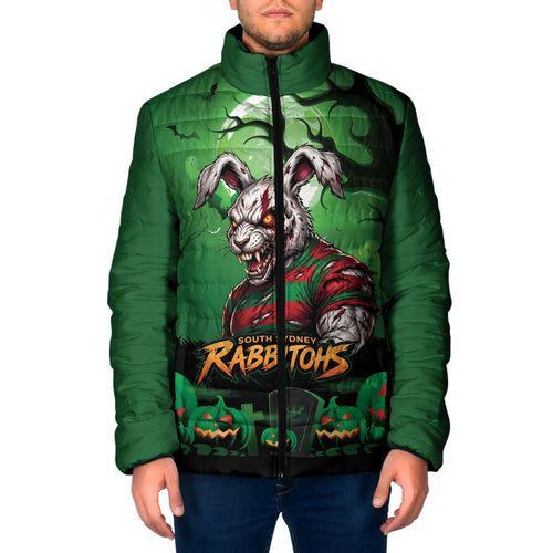 Custom Halloween South Sydney Rabbitohs Padded Jacket Spooky Australia Mascot Rugby