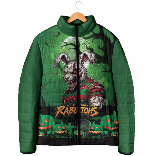 Custom Halloween South Sydney Rabbitohs Padded Jacket Spooky Australia Mascot Rugby