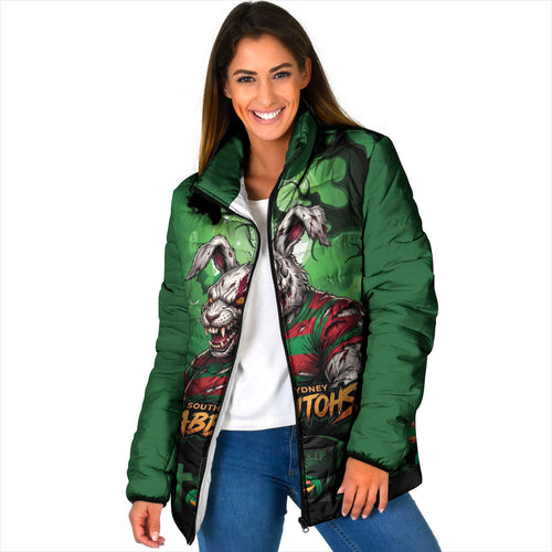 Custom Halloween South Sydney Rabbitohs Padded Jacket Spooky Australia Mascot Rugby
