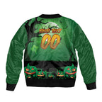 Custom Halloween South Sydney Rabbitohs Sleeve Zip Bomber Jacket Spooky Australia Mascot Rugby