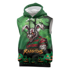 Custom Halloween South Sydney Rabbitohs Sleeveless Hoodie Spooky Australia Mascot Rugby