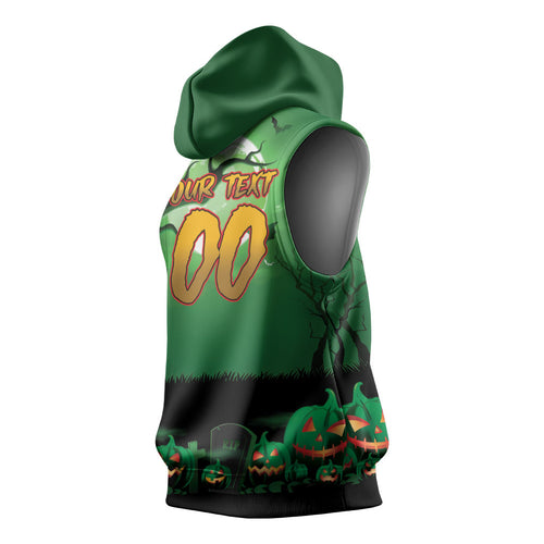 Custom Halloween South Sydney Rabbitohs Sleeveless Hoodie Spooky Australia Mascot Rugby