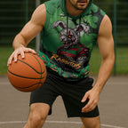 Custom Halloween South Sydney Rabbitohs Sleeveless Hoodie Spooky Australia Mascot Rugby