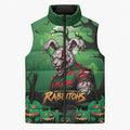 Custom Halloween South Sydney Rabbitohs Sleeveless Puffer Jacket Spooky Australia Mascot Rugby