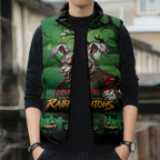 Custom Halloween South Sydney Rabbitohs Sleeveless Puffer Jacket Spooky Australia Mascot Rugby