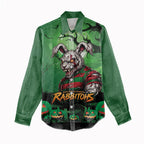 Custom Halloween South Sydney Rabbitohs Women Casual Shirt Spooky Australia Mascot Rugby