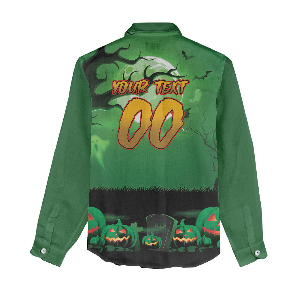 Custom Halloween South Sydney Rabbitohs Women Casual Shirt Spooky Australia Mascot Rugby