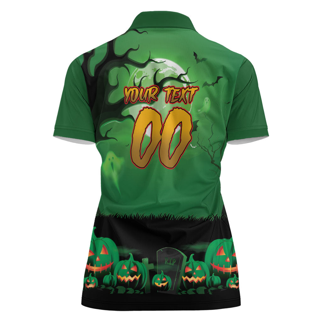 Custom Halloween South Sydney Rabbitohs Women Polo Shirt Spooky Australia Mascot Rugby