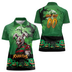 Custom Halloween South Sydney Rabbitohs Women Polo Shirt Spooky Australia Mascot Rugby
