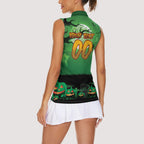 Custom Halloween South Sydney Rabbitohs Women Sleeveless Polo Shirt Spooky Australia Mascot Rugby