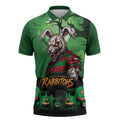 Custom Halloween South Sydney Rabbitohs Zipper Polo Shirt Spooky Australia Mascot Rugby