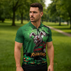 Custom Halloween South Sydney Rabbitohs Zipper Polo Shirt Spooky Australia Mascot Rugby