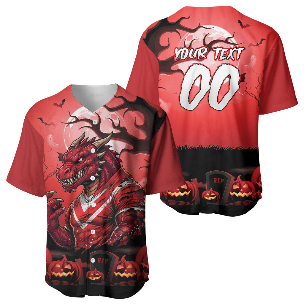 Custom Halloween St George Illawarra Dragons Baseball Jersey Spooky Australia Mascot Rugby