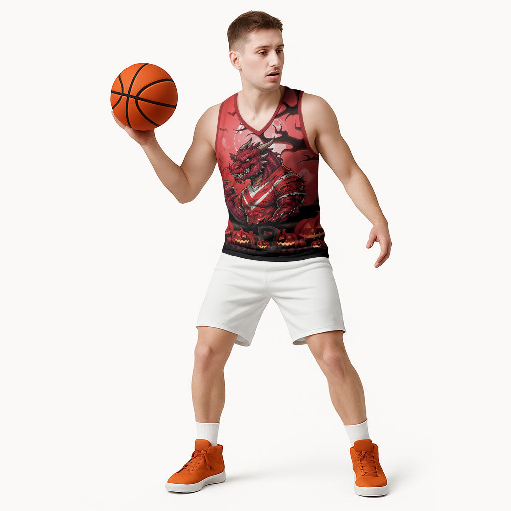 Custom Halloween St George Illawarra Dragons Basketball Jersey Spooky Australia Mascot Rugby