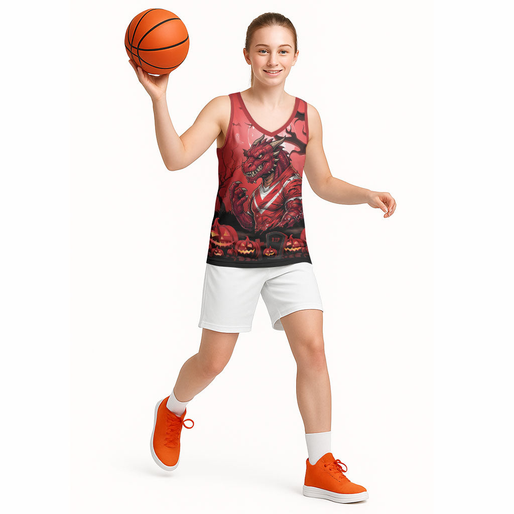 Custom Halloween St George Illawarra Dragons Basketball Jersey Spooky Australia Mascot Rugby