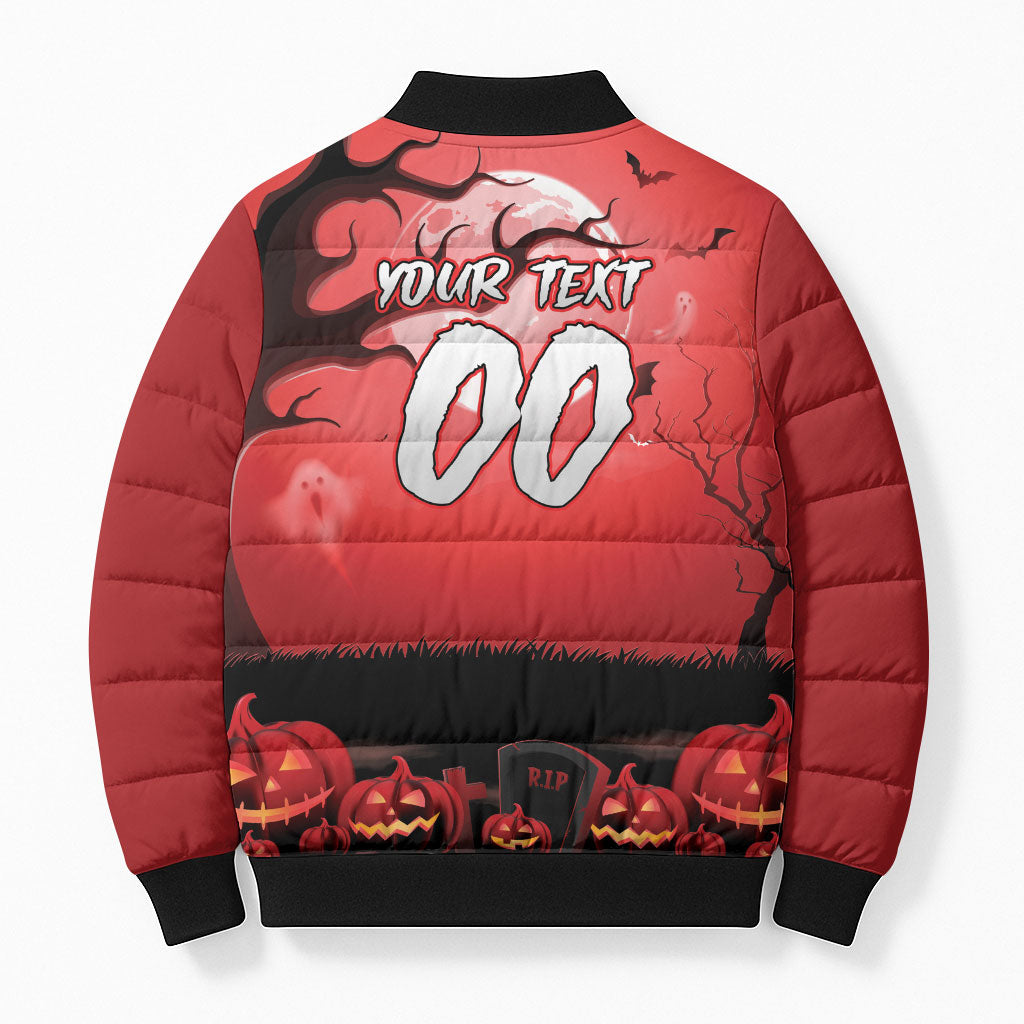 Custom Halloween St George Illawarra Dragons Bomber Puffer Jacket Spooky Australia Mascot Rugby