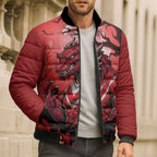 Custom Halloween St George Illawarra Dragons Bomber Puffer Jacket Spooky Australia Mascot Rugby