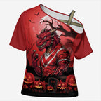 Custom Halloween St George Illawarra Dragons Cross Shoulder Shirt Spooky Australia Mascot Rugby