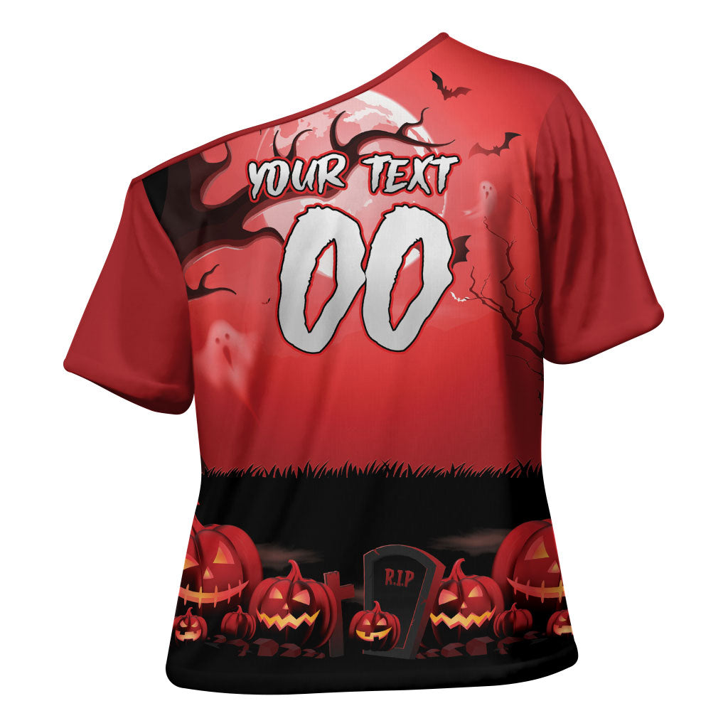Custom Halloween St George Illawarra Dragons Cross Shoulder Shirt Spooky Australia Mascot Rugby