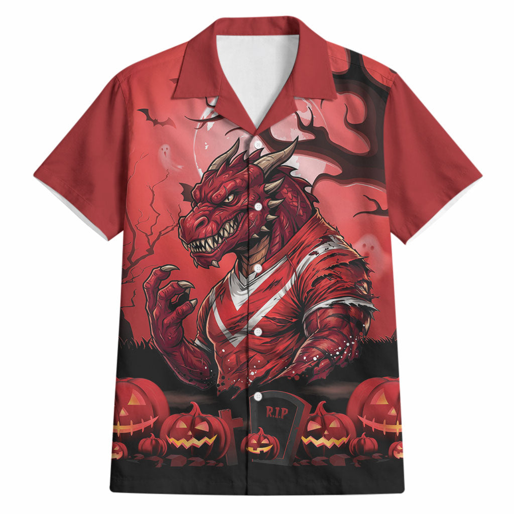 Custom Halloween St George Illawarra Dragons Hawaiian Shirt Spooky Australia Mascot Rugby