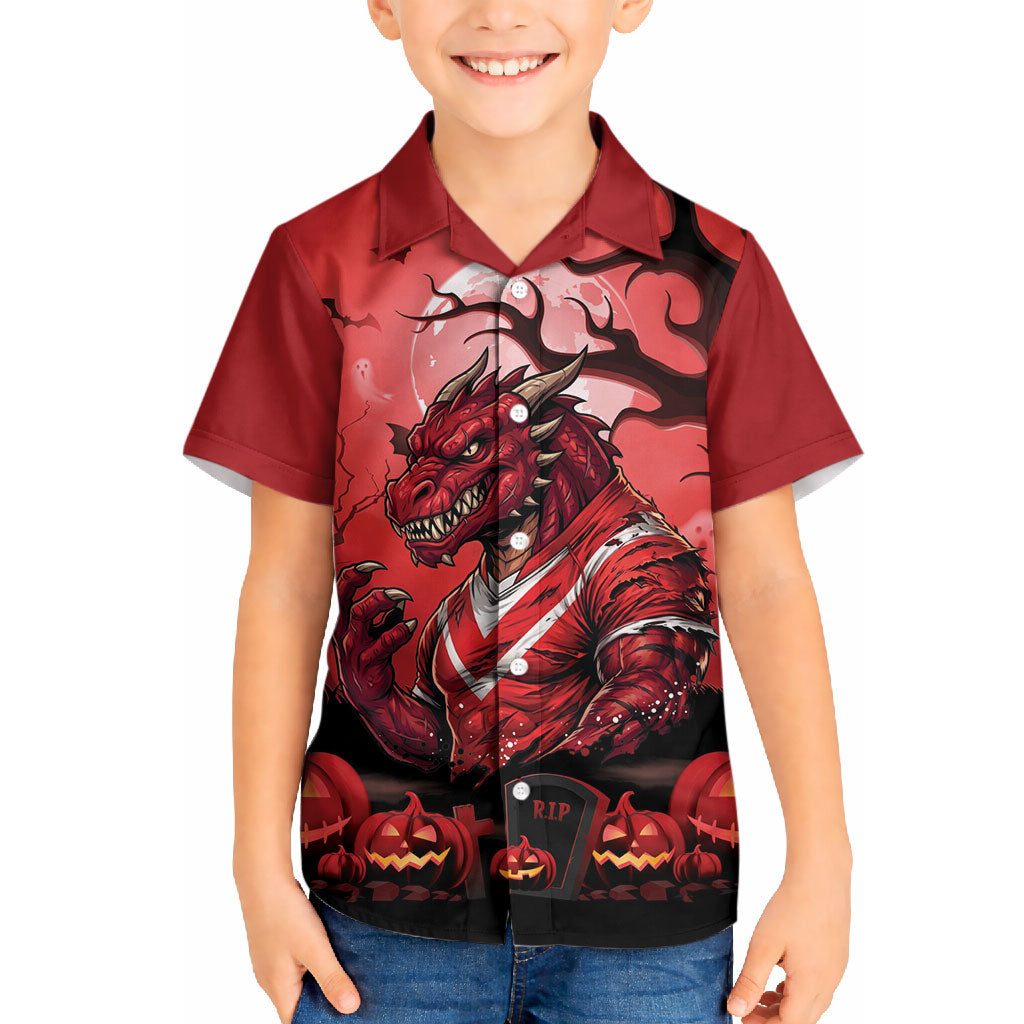 Custom Halloween St George Illawarra Dragons Hawaiian Shirt Spooky Australia Mascot Rugby
