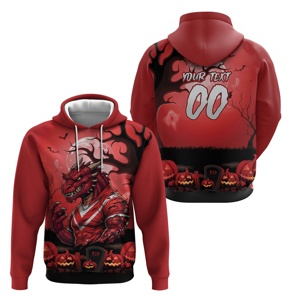 Custom Halloween St George Illawarra Dragons Hoodie Spooky Australia Mascot Rugby