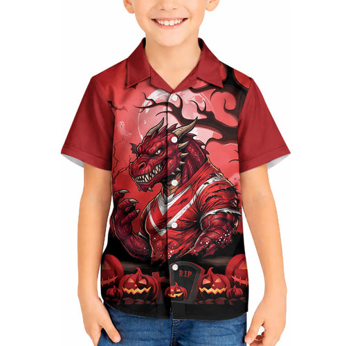 Custom Halloween St George Illawarra Dragons Kid Hawaiian Shirt Spooky Australia Mascot Rugby